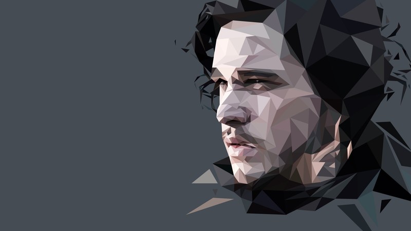 Game of Thrones, Jon Snow, abstract, tv series, vector graphics, low poly