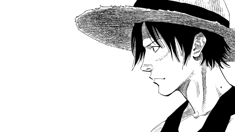 One Piece, Monkey D. Luffy, anime, pirates, monochrome