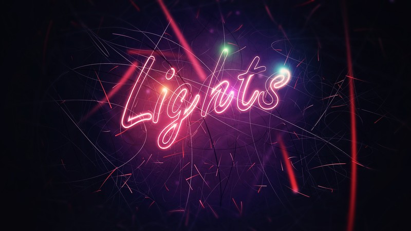 neon, lights, digital art, typography