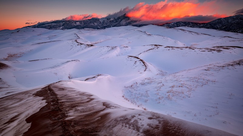 dunes, landscape, sunset