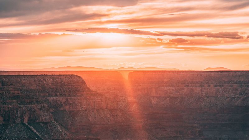 canyon, sunrise, sunshine, clouds, landscape, 4k