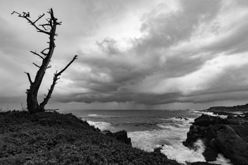 landscape, water, dark, sky, monochrome, nature