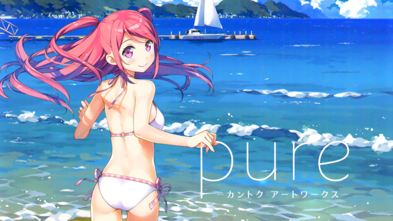 Kurumi (Kantoku), beach, anime girls, Kantoku