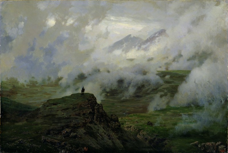 classic art, clouds, painting, nature, landscape