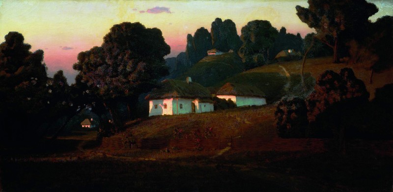 classic art, classical art, Arkhip Kuindzhi, villages, Ukraine, artwork, evening