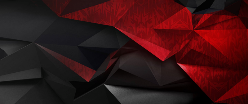 Acer, abstract, red, black, digital art, geometry, predator (creature)
