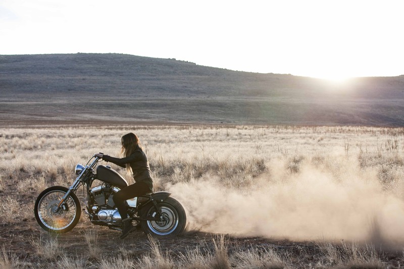 motorcycle, landscape, desert