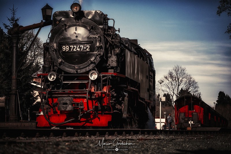 Marco Gosdschan, steam locomotive, vehicle, train