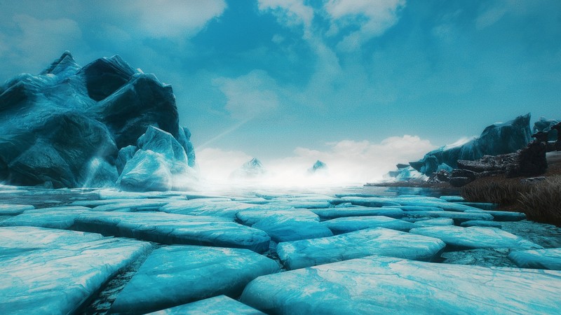 The Elder Scrolls V: Skyrim, iceberg, video games, cyan