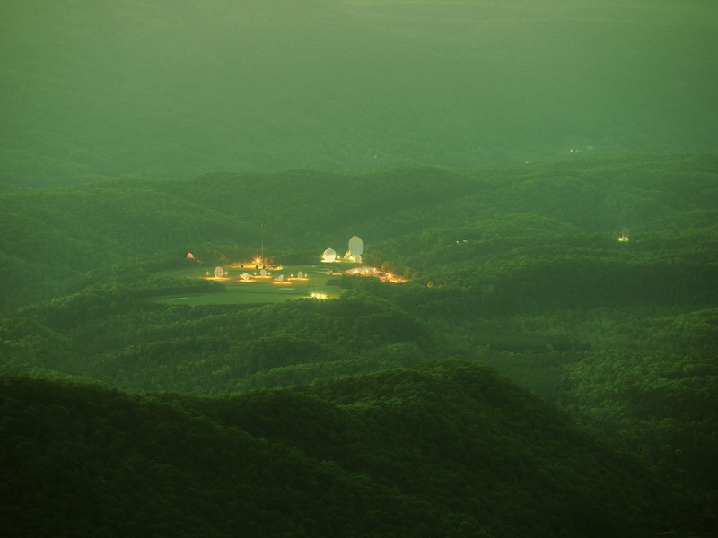 antenna, green, mist, forest, hills