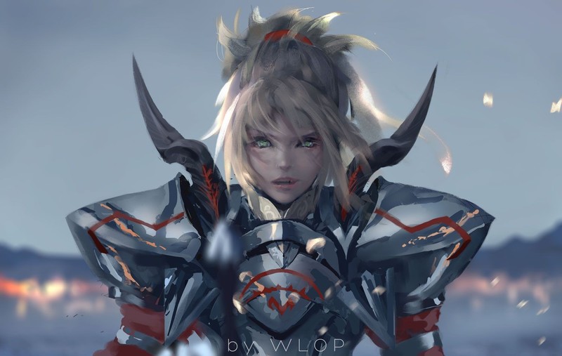 Fate/Apocrypha, anime girls, Saber of Red, Mordred, WLOP