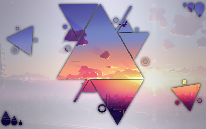 landscape, geometry, digital art, triangle