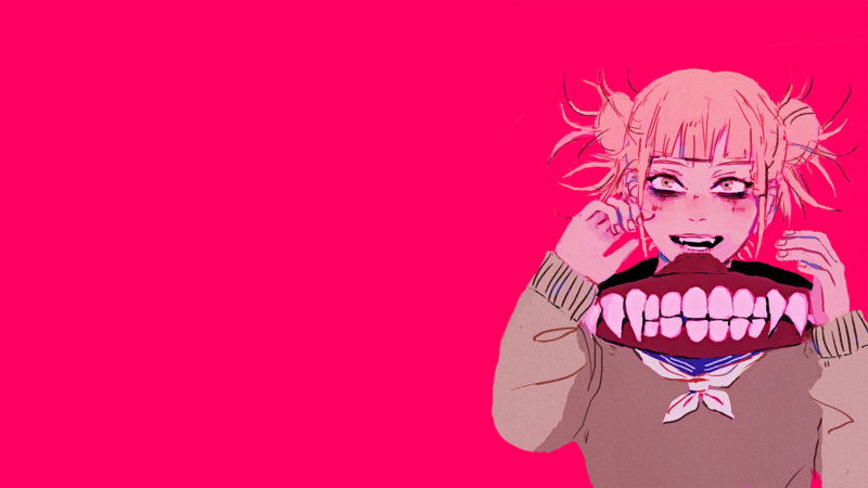 Boku no Hero Academia, Himiko Toga, blonde, school uniform, mask, anime girls, fangs, anime