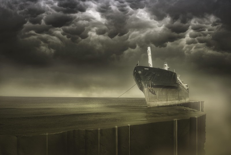 ship, digital art, sky, vehicle, Ozkan Durakoglu