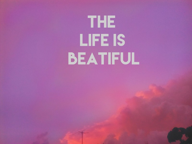 quote, motivational, typography, purple, clouds