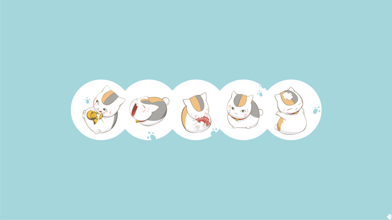 Natsume Yuujinchou, Nyanko-Sensei, cats, anime, simple background