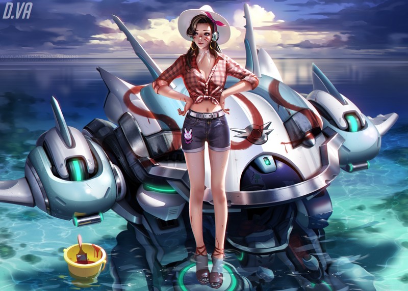 Overwatch, D.Va (Overwatch), mecha girls, Liang-Xing