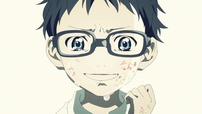 Shigatsu wa Kimi no Uso, Arima Kousei, anime boys, anime, white background, blue eyes, glasses