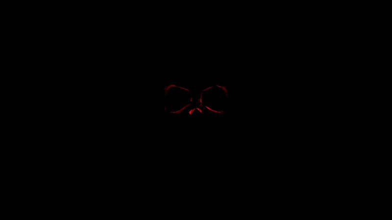 skull, dark, red, black, darkness, 4k