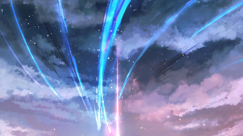 Your Name, digital art, clouds, anime