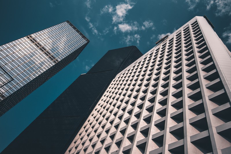 building, sky, clouds, minimalism, modern