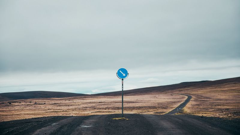 sign, signpost, road, hills, relief, 4k