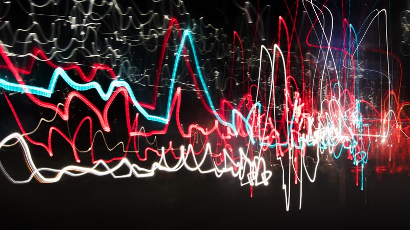 lines, glow, multicolored, neon, dark, 4k