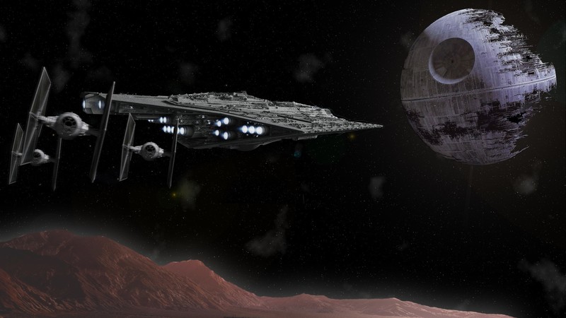 spaceship, Star Wars, TIE Fighter, Death Star