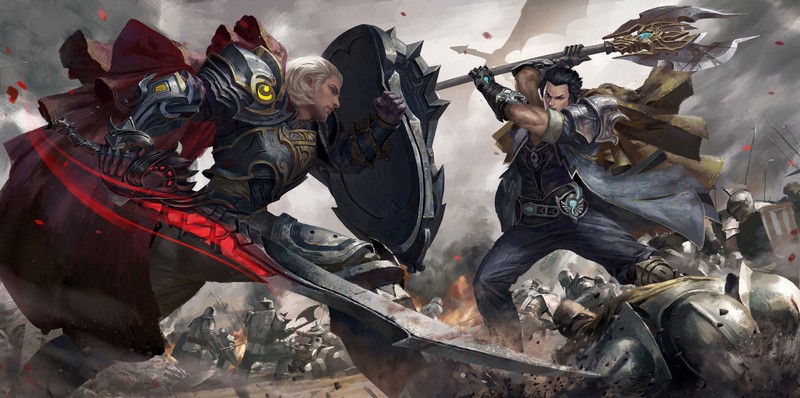 fantasy art, magic, warrior, sword, shield