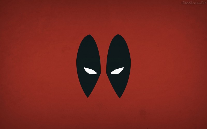 Deadpool, Marvel Comics, red background, minimalism