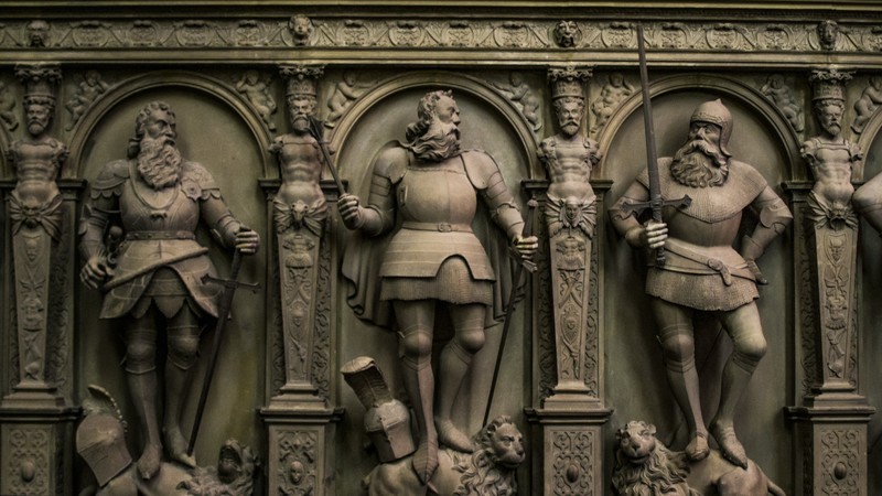 knight, statue, sword, Gothic
