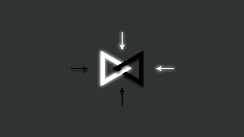 triangle, geometry, arrows, gray background
