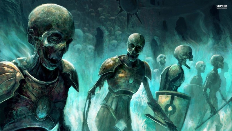 artwork, skeleton, Magic: The Gathering, fantasy art, skull