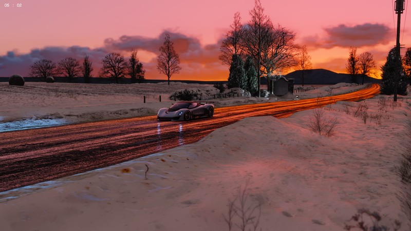 Grand Theft Auto V, Redux, snow, video games