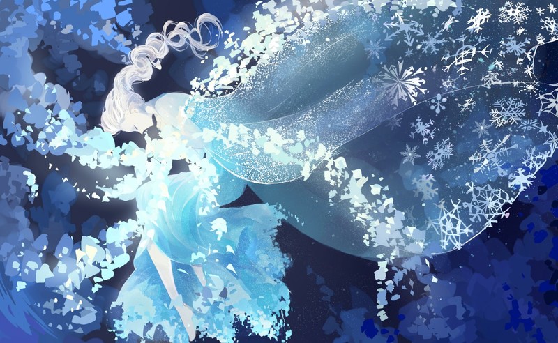 cartoon, Frozen (movie), closed eyes, blue, cyan, artwork
