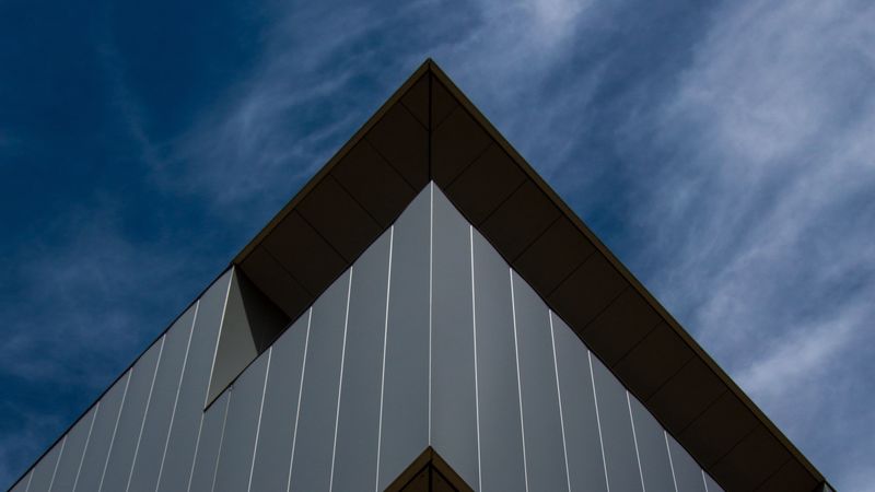 building, architecture, facade, corner, minimalism, symmetry, geometry, 4k