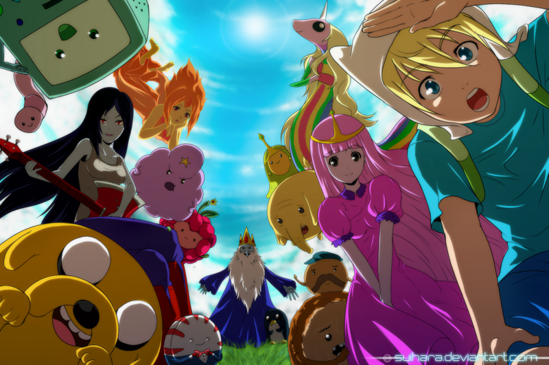 cartoon, Adventure Time, Princess Bubblegum, B-MO, Ice King, Jake the Dog, Marceline the vampire queen, BMO, Flame Princess, Lady Rainicorn, Lumpy Space Princess