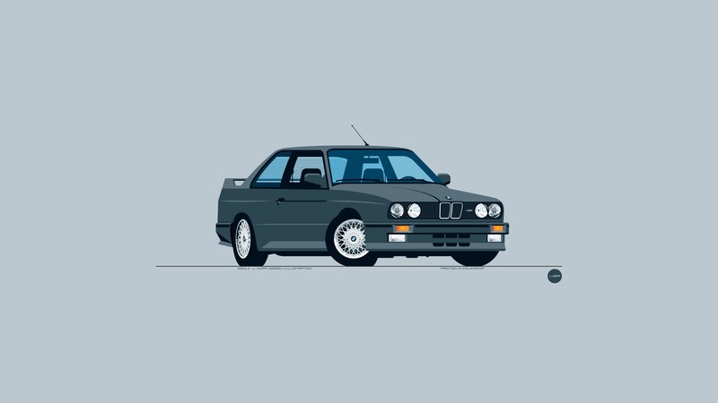 BMW, minimalism, black, simple background, vector, BMW M3, car, BMW E30, BMW 3 Series