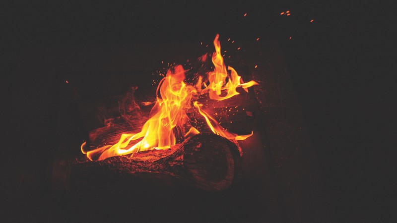 log, fire, campfire