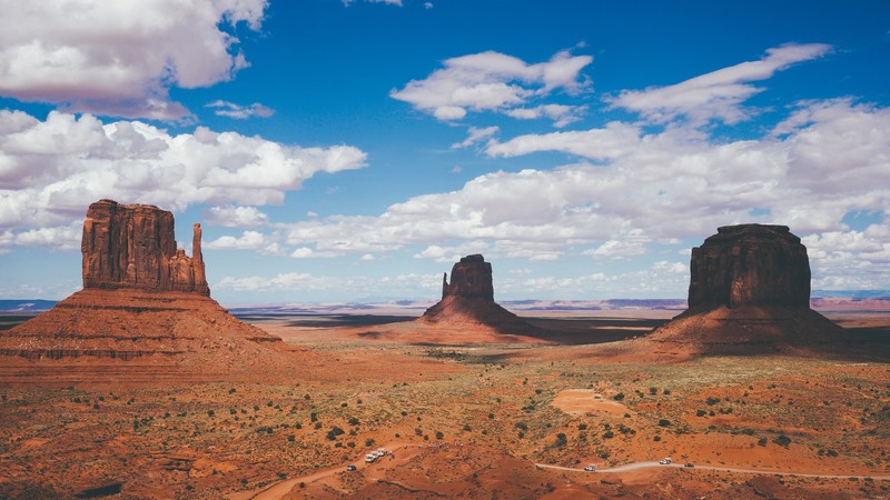 landscape, desert, Monument Valley, shadow, horizon
