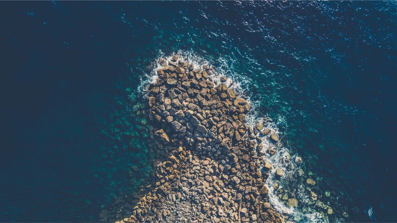 aerial view, sea, water, coast, rocks