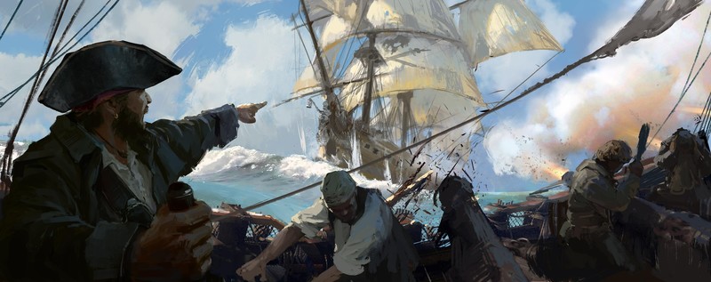 pirates, Skull & Bones, fantasy art, artwork, digital art