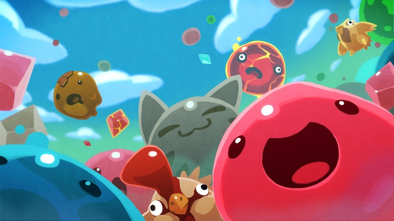 Slime Rancher, slimes, colorful, open mouth
