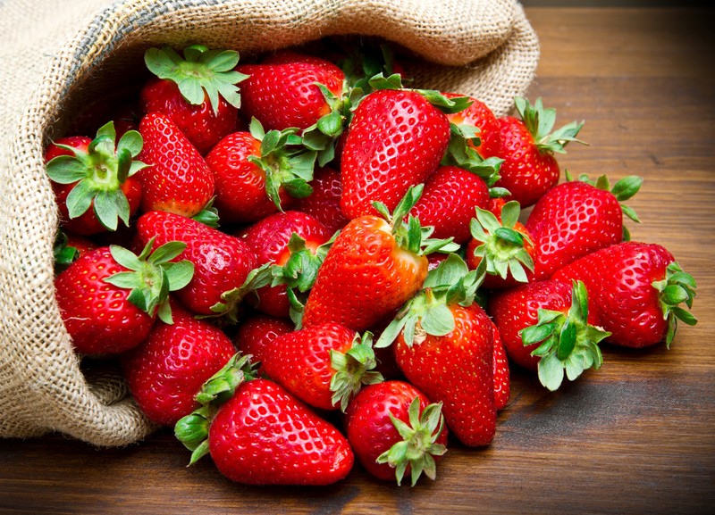 strawberries, fruit, food, red