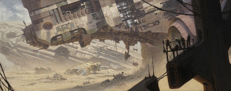 painting, futuristic, science fiction, concept art
