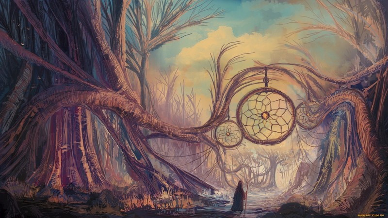 fantasy art, artwork, landscape, plants