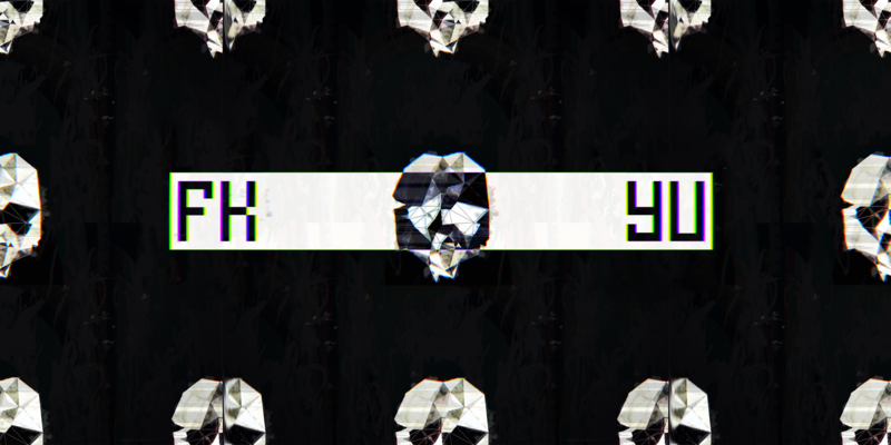 abstract, glitch art, low poly, skull