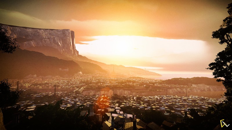 dishonored 2, Dishonored, video games, lens flare, sun rays, screen shot, digital art