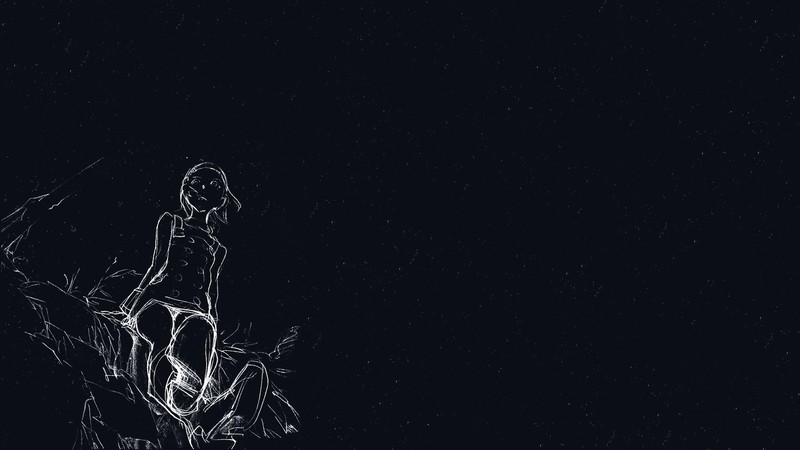 monochrome, drawing, anime girls, minimalism, anime