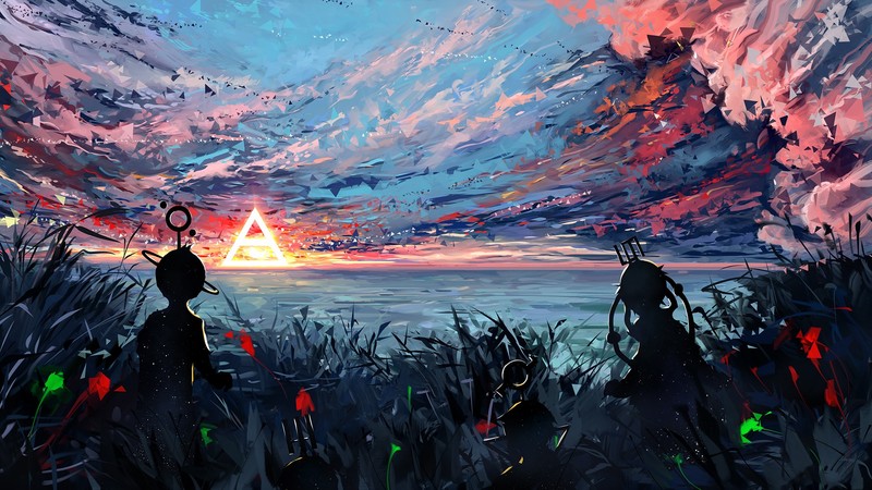 digital art, triangle, 30 seconds to mars